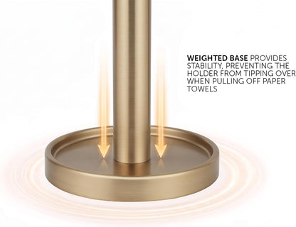 Countertop Paper Towel Stand - Steady and Easy Tear - Fits All Paper Towel Rolls - Warm Gold4