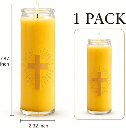 Beeswax Prayer Candles, 7 Day Catholic Candle in Glass5