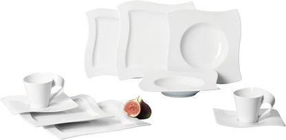 Villeroy & Boch Newwave Basic Dinnerware Set, Creamy White, 30 Piece1