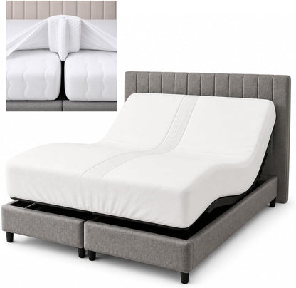 Fitted Sheet Bed Bridge, Split King Gap Filler for Adjustable Bed1