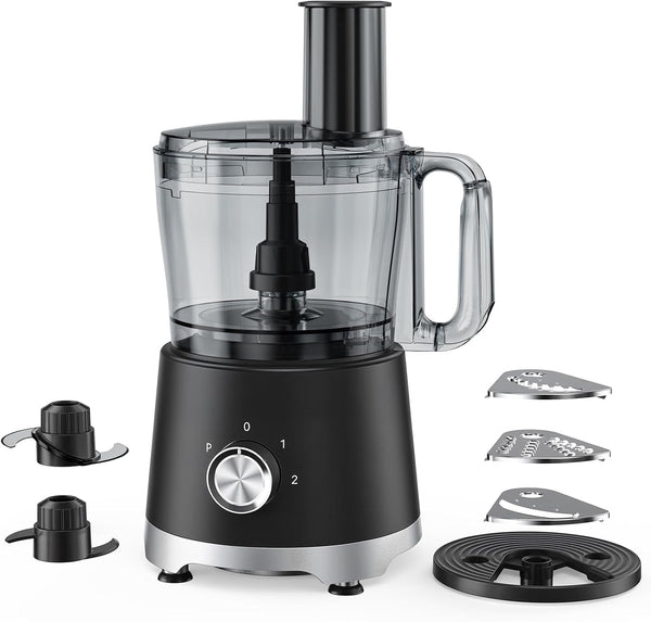 Food Processor 10.5 Cups, 600W Powerful Food Processors with 5 Blades, Dishwasher Safe Meat Grinder for Slicing, Shredding, Chopping, Kneading, for Meat, Vegetables, Fruit, Dough1