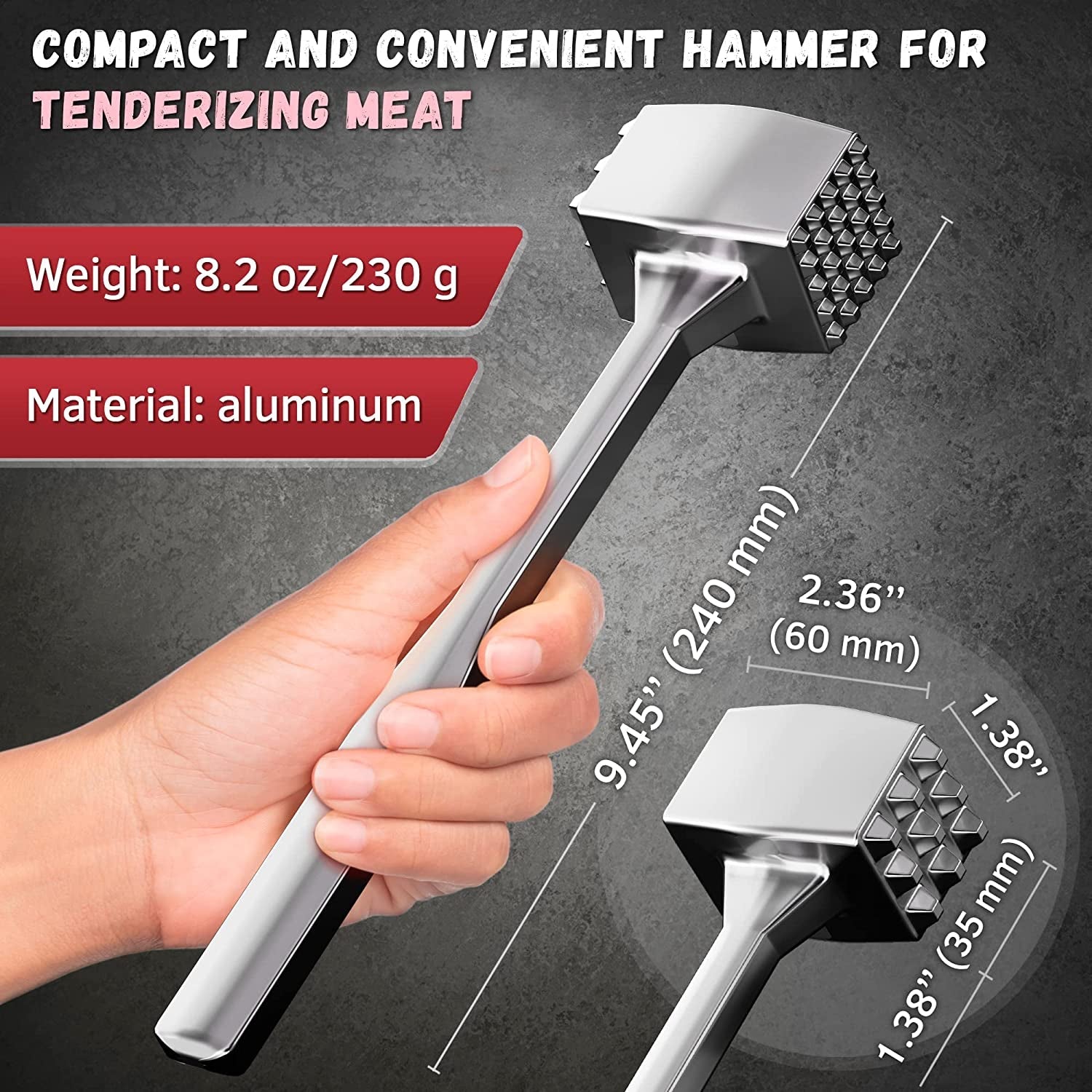 meat-tenderizer-1-pcs-aluminium-mallet-dual-sided-tenderizer-tool-kitchen-pounder-home-hammer-for-tenderizing-ice-steak-stainless-veal-chicken-safe-beater-1309479