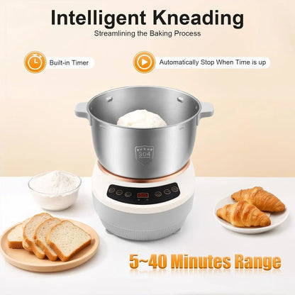 5L Dough Mixer Machine,Electric Dough Maker with Ferment Function,Microcomputer Timing,Touch Controls,Flour Kneading Machine for Pizza Bread,Bakeries,Home Kitchens (5L Silver)4