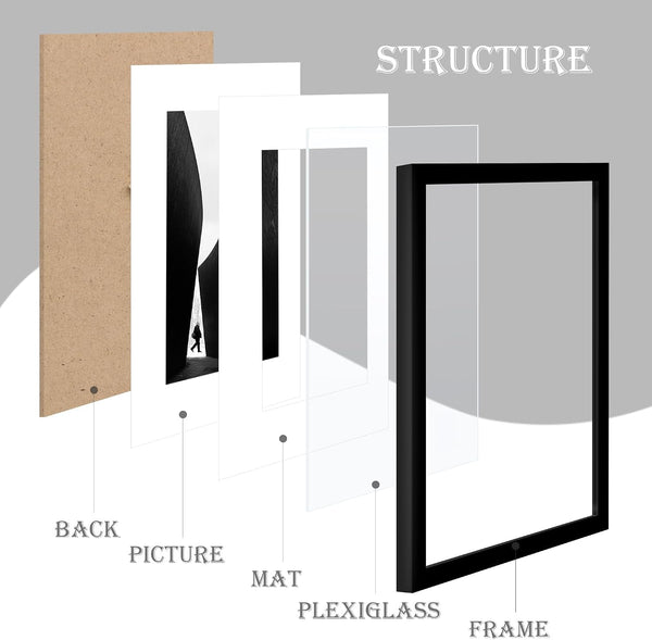 8X10 Picture Frame Sef of 10, for Wall Gallery Decor, Black5
