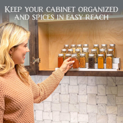 3-Tier Expandable Spice Rack Organizer for Cabinet, White/Grey5