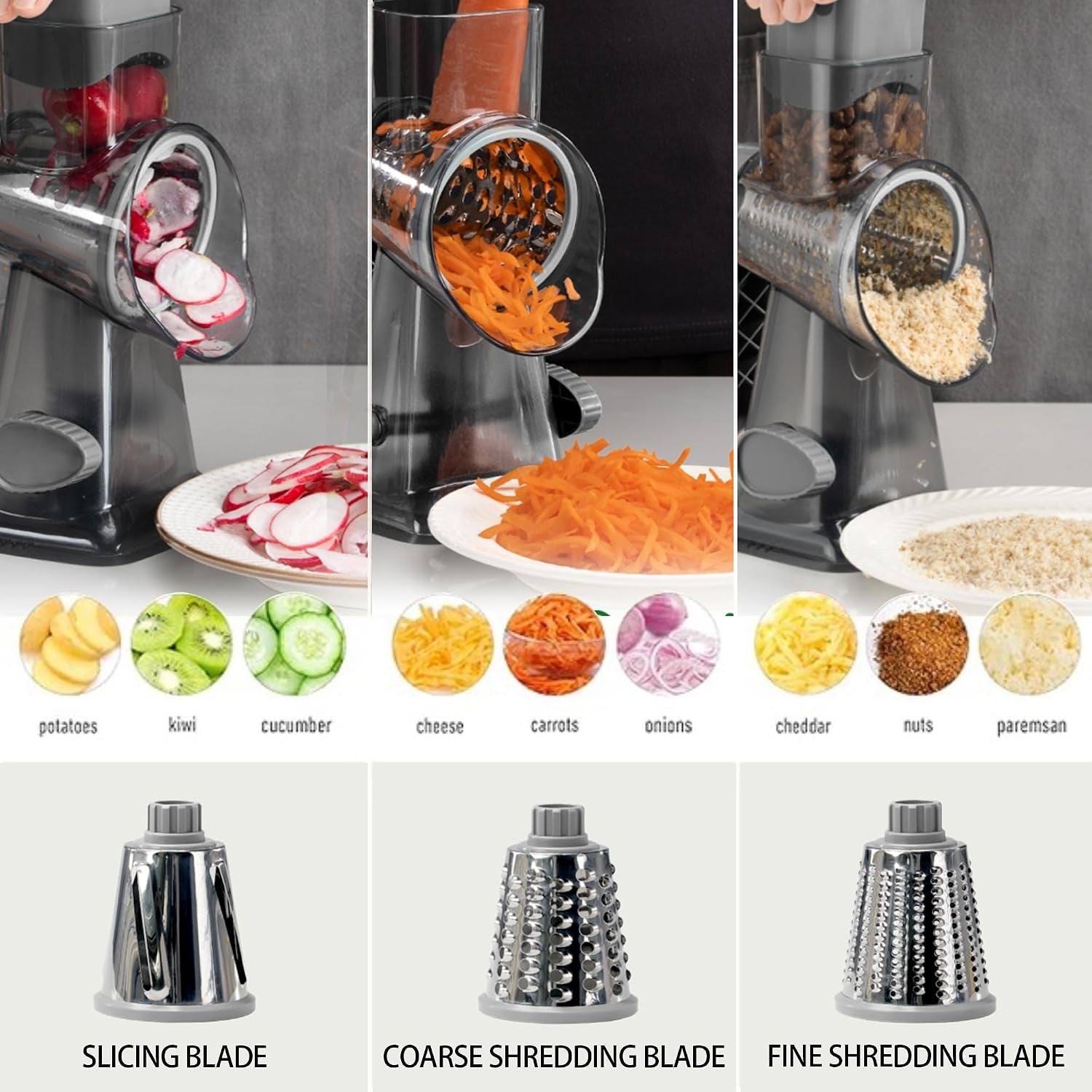 cheese-grater-hand-crank-rotary-vegetables-shredder-with-handle-3-in-1-graters-interchangeable-blades-non-slip-base-multifunctional-slicer