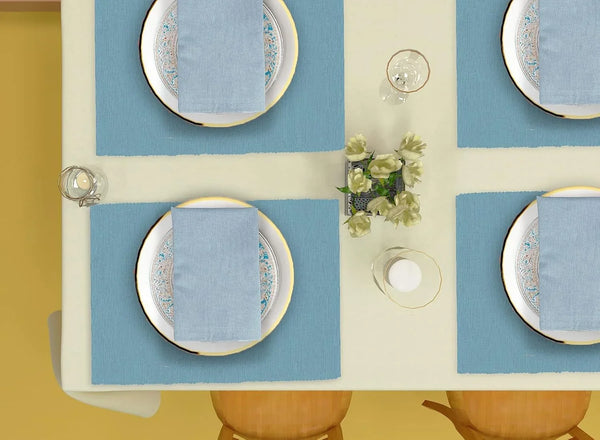 Two-Toned Napkin Set, Stone Blue, 100% Cotton, Napkin Size 18X18 Inch, Suitable for Formal Dining, Everyday Meals, Thanks-Giving and Other Casual Occasions. Pack 6 Pieces.3