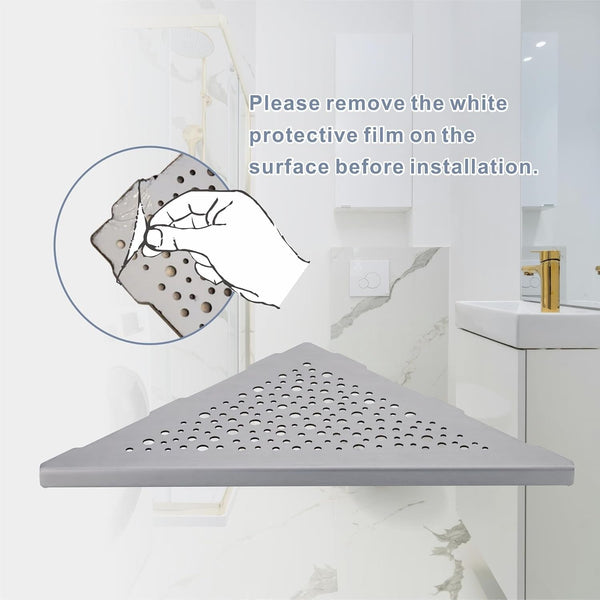 Brushed Nickel 10" Corner Shower Shelves for Tiled Walls, 2 Pack4