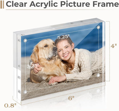 4X6 Acrylic Frame 3 Pack,20Mm Thicker Frameless Clear Picture Frames2