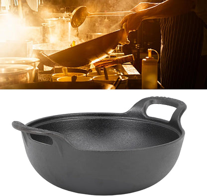 Cast Iron Wok with Wooden Lid and 2 Handles 25Cm | Uncoated Stir Fry Pan for Authentic Asian Cooking, Frying Pan for Home Chefs, for Stir Fry, and Steam (25Cm)4