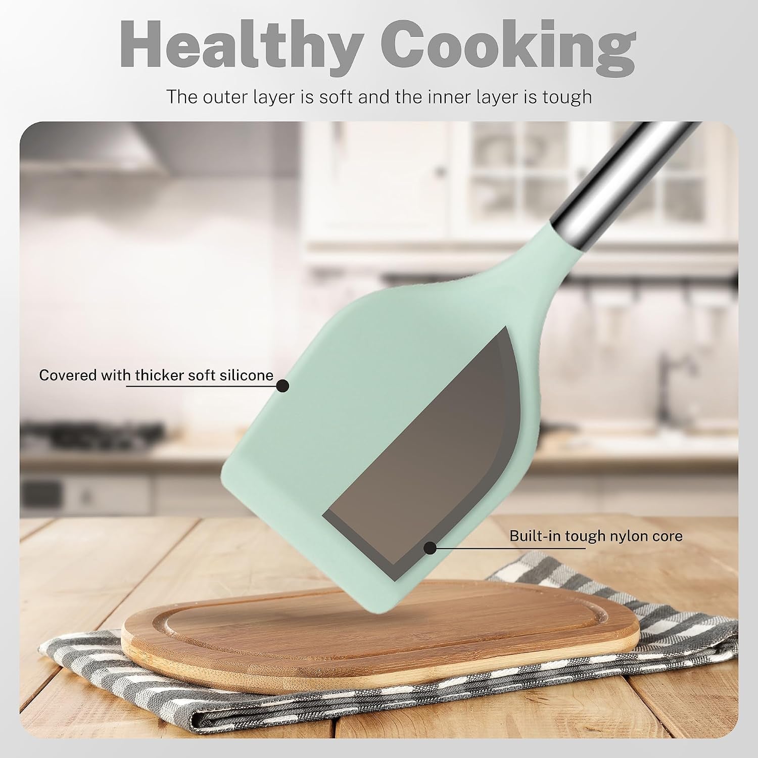 silicone-cooking-utensils-set-28-pcs-non-stick-kitchen-utensils-set-with-holder-446-f-heat-resistant-spatula-tongs-spoons-set-with-stainless-steel-handle-kitchen-gadgets-light-green