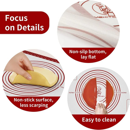 Silicone Baking Mat, Non Stick Pastry Mat Sheet for Dough Rolling, Nonslip Fondant/Pie Crust Mat, Counter Mat Oven Liner Mat for Making Cookies Macarons Bread Baking Supplies Extra Large 26 X 16 Inch5