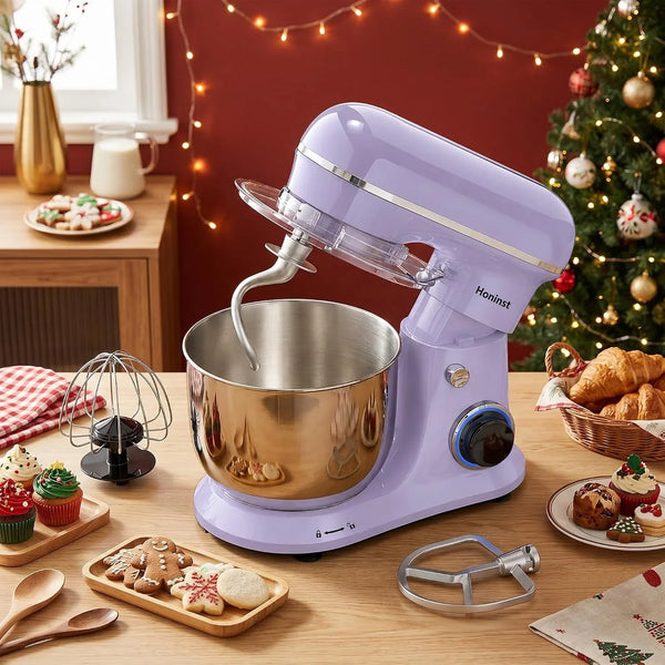 4QT Electric Stand Mixer, 10-Speed Tilt-Head Compact Kitchen Mixer | Multiple Stylish Colors | Food Mixer with Dough Hook & Beater & Whisk | for Cake & Bread | Dishwasher-Safe | Purple7
