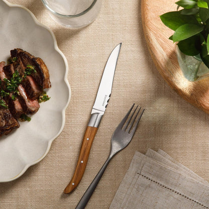 Bloomhouse Steak Knives Set - 4-Piece German Stainless Steel Steak Knife Set – 2 Time Oprah'S Favorite Things Brand - Premium Olive Wood Handle Steak Knives, Full-Tang Blades for Dining6