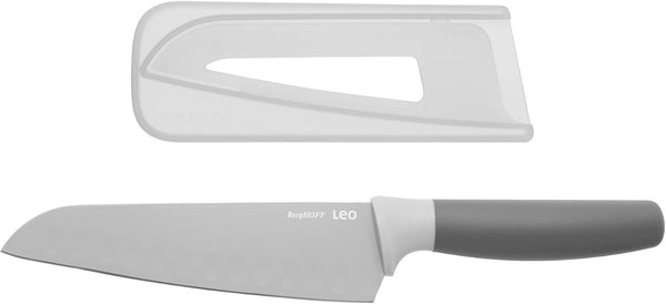 LEO 6.75" Nonstick Santoku Knife,Stainless Steel Wide Blade2