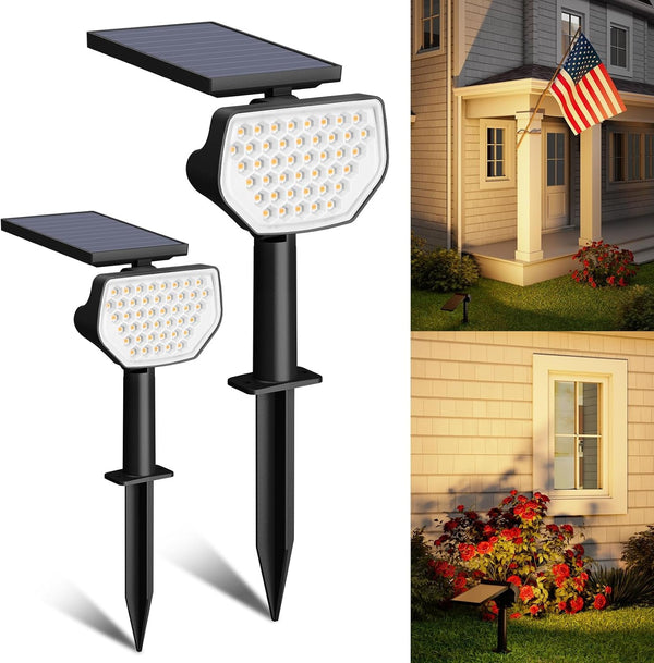 Solar Decorative Spot Lights 2 Pack, Cool White Accent Landscape Lighting1