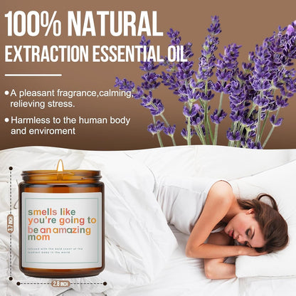 Mothers Day Gifts for Mom,New Mom Gifts,Gift for New Moms,Mothers Gift after Birth-7 OZ Lavender Soy Wax Candle7