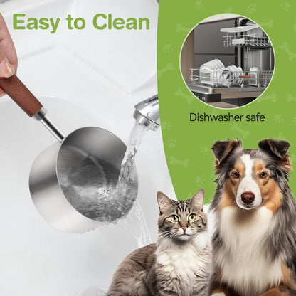 Dog-Cat Food-Scoop Measuring-Cup - 304 Stainless Steel Material.1-Cup Capacity. Precision Scale Measurements6
