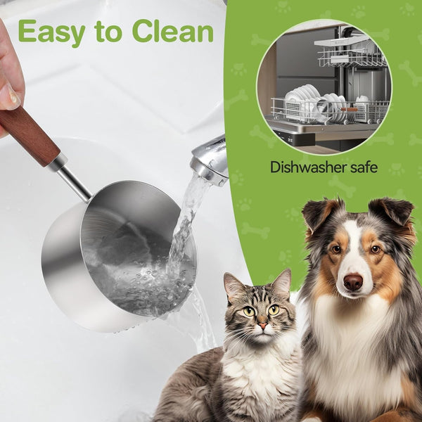 Dog-Cat Food-Scoop Measuring-Cup - 304 Stainless Steel Material.1-Cup Capacity. Precision Scale Measurements6