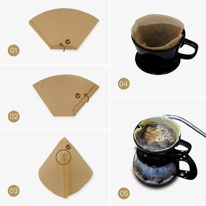 #4 Cone Coffee Filter 8-12 Cup, Unbleached Natural Paper, No Blowout, Disposable for Pour over and Drip Coffee Maker, 100 Count5