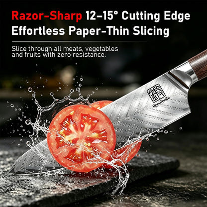 Japanese Chef Knife 8 Inch, 67 Layers Damascus Knife VG10 Steel Core, Hand Sharpened 10-12° Sharp Edge, Professional Kitchen Knife with Rosewood Handle and Gift Box for Meat & Vegetable Cutting2
