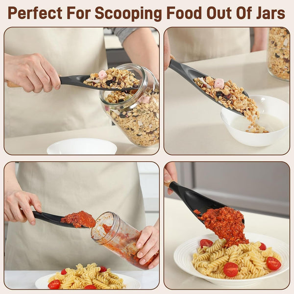 3 PACK Cooking Spoon Spatula for Nonstick Cookware, Heat Resistant Silicone8