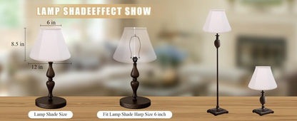 KD Lamp Shades Set of 2, 6X12×8.5 Inch Natural Faux Silk Lamp Shades for Table Lamps Medium Lamp Shade for Table Lamp & Bedside Lamp No Assembly Required (Blue)8