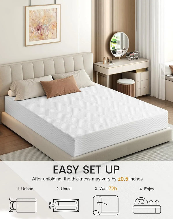Short King Mattress 10 Inch Firm Memory Foam Bed Mattress in a Box8