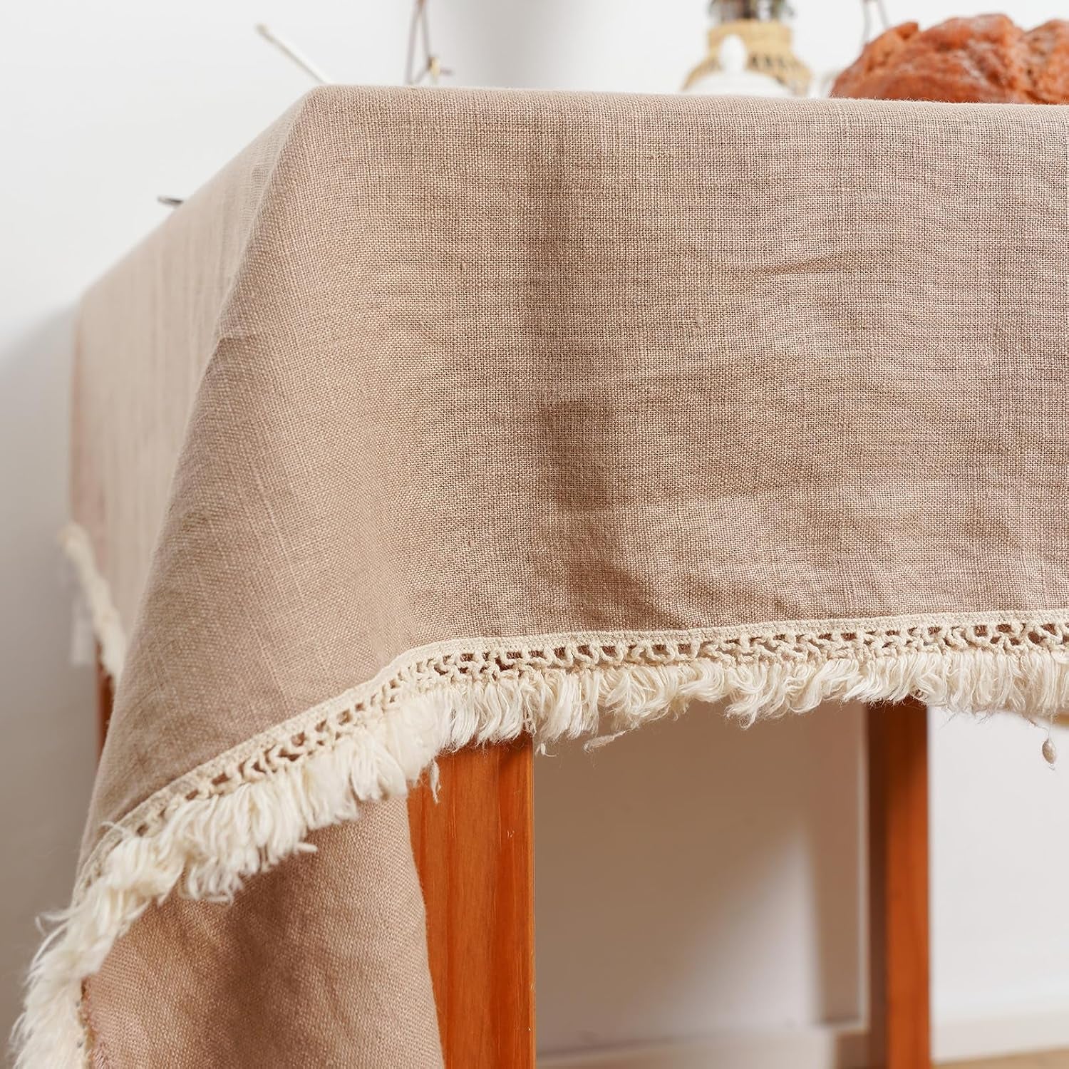 100-pure-linen-tablecloth-with-tassel-boho-farmhouse-decor-natural-table-cloth-for-rectangle-squaretables-for-party-picnic-kitchen-and-dining-room-khaki-53-x-53-inches