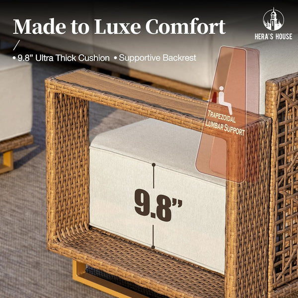 9-Piece Patio Sectional Furniture Set with 10" Thick Cushions2