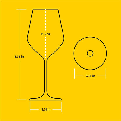 Layla White Wine Glasses, Set of 4 Italian Glasses, 13.5 Oz Clear – Made in Europe2