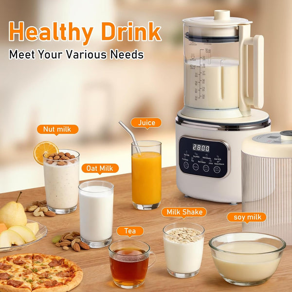 10 in 1 Nut Milk Maker Machine,58Oz with 20 Blades,24H Delay Start&12H Warm | 10 in 1 Nut Milk,Plant Milk,Juice Etc Healthy Diet Machine,58Oz with 20 Blades,Led Display,24H Delay Start&12H Keep Warm5