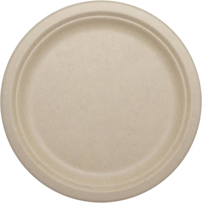 Compostable round Paper Plates, 9 Inch (Pack of 40) | Made from Unbleached Plant Fiber, Sustainable, Heavy Duty, Grease Resistant, Microwave & Freezer Safe, No Added PFAS1