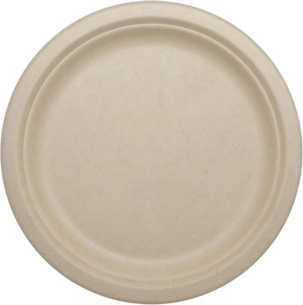 Compostable round Paper Plates, 9 Inch (Pack of 40) | Made from Unbleached Plant Fiber, Sustainable, Heavy Duty, Grease Resistant, Microwave & Freezer Safe, No Added PFAS1