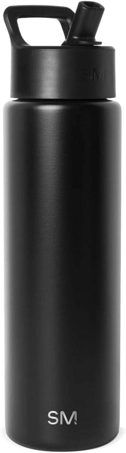 Simple Modern Insulated Water Bottle with Straw | 30Oz | Black1