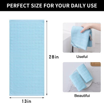 100% Cotton Terry Kitchen Towels, 8 Pack, Sky Blue5