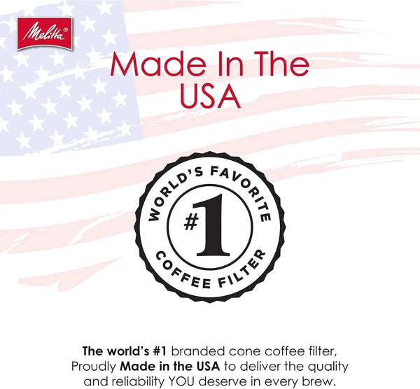 Melitta #2 Unbleached Cone Coffee Filters, 100 Count (Pack of 1) | Flavor-Enhancing Microfine Perforations, Double Crimp Strength, FSC & BPI Compostable, for 4-6 Cup Brewers, 100 Ct, USA Made10