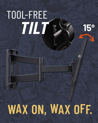 Maxmotion TV Wall Mount for Large Tvs 42" to 90" - Full Motion Has Smooth Swivel, Tilt, & Extension - Universal Design Works with Samsung, Vizio & More - Includes Hardware & Drill Template6