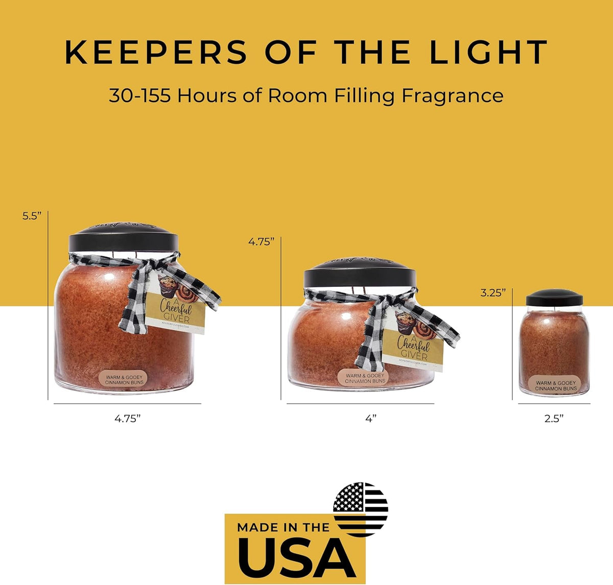 warm-gooey-cinnamon-buns-papa-scented-glass-jar-candle-34oz-with-lid-true-to-life-fragrance-made-in-usa