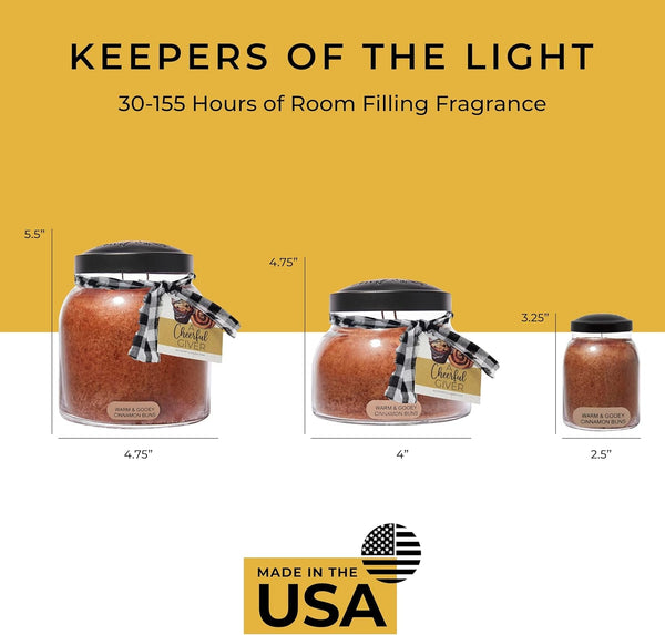 '- Warm & Gooey Cinnamon Buns Papa Scented Glass Jar Candle (34Oz) with Lid & True to Life Fragrance Made in USA6