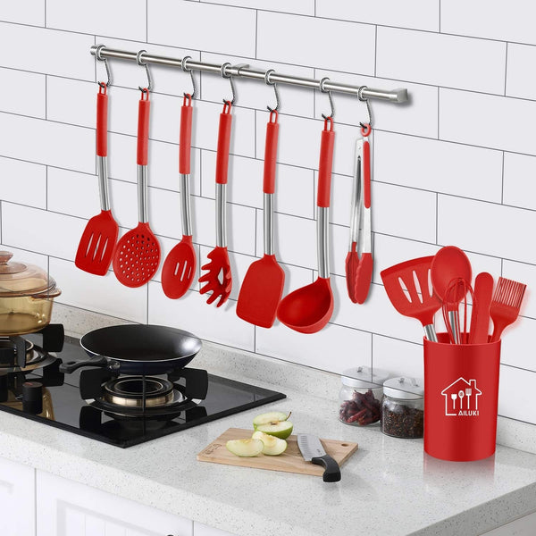 26 Pcs Kitchen Silicone Cooking Utensils Set, Red Kitchen Decor7