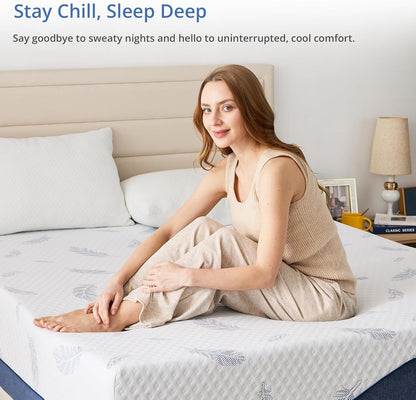 EGOHOME Queen 12 Inch Gel Cooling Memory Foam Mattress Fiberglass Free Firm7