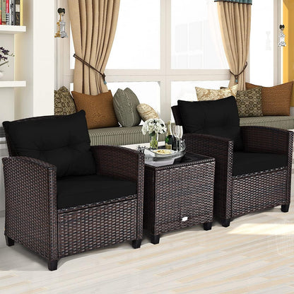 3 Piece Patio Furniture Set, Black8