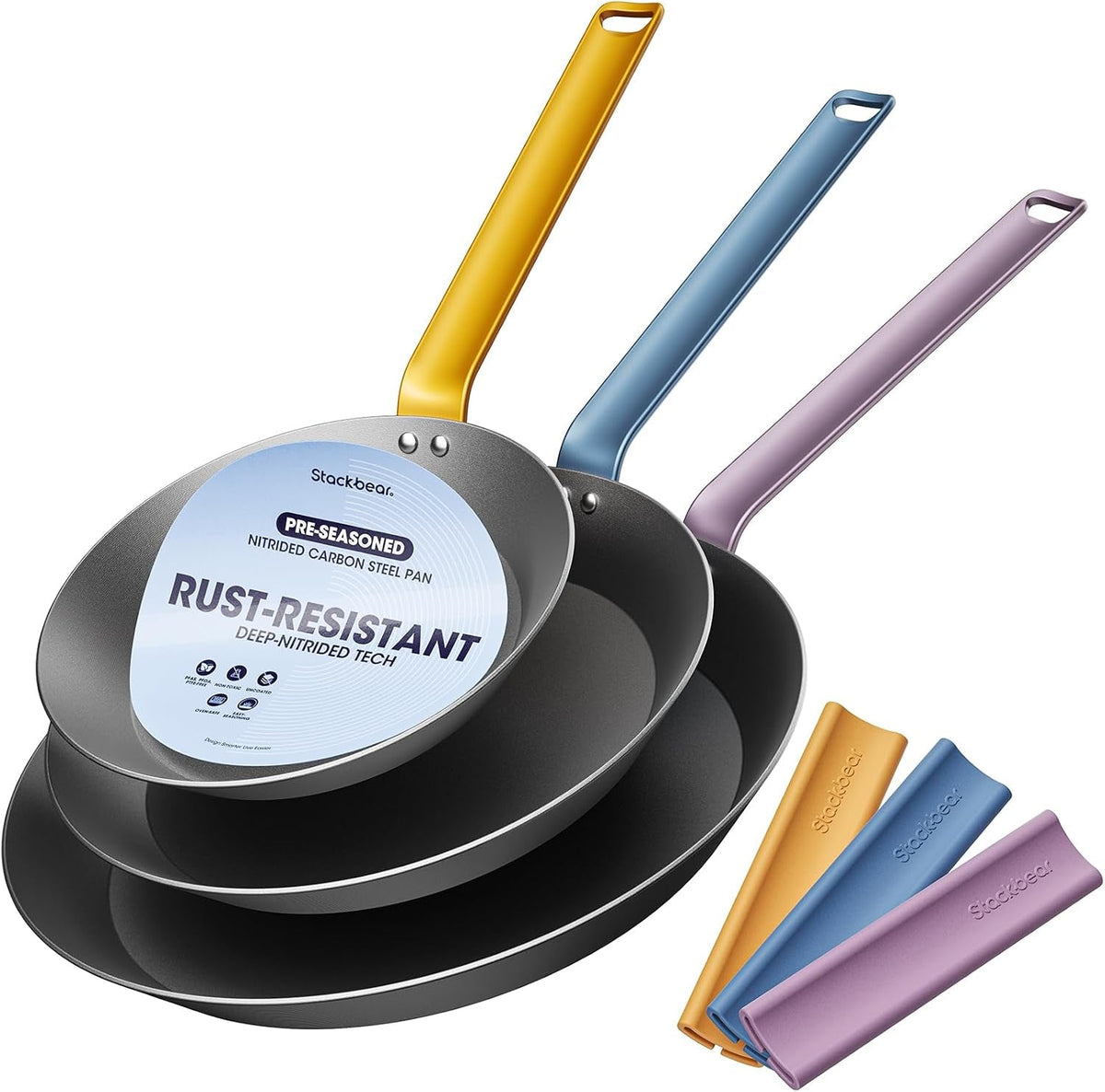 carbon-steel-frying-pan-set-8-10-12-inch-nitrided-skillets-complete-size-range-for-everyday-cooking-preseasoned-surface-develops-natural-patina-without-coatings