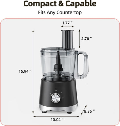 Electric Food Processor 10.5 Cup, Multi-Function Vegetable Chopper with French Fry Slicer, Dough Mixer, Easy to Clean, Secure Design, Stainless Steel, for Vegetables, Smoothie, Fruit8
