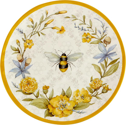 Bee Sweet 12-Piece Melamine Dinnerware Set, Service for 4, Bee & Floral Plates and Bowls, Durable Shatterproof Outdoor Tableware for Spring & Summer Entertaining4