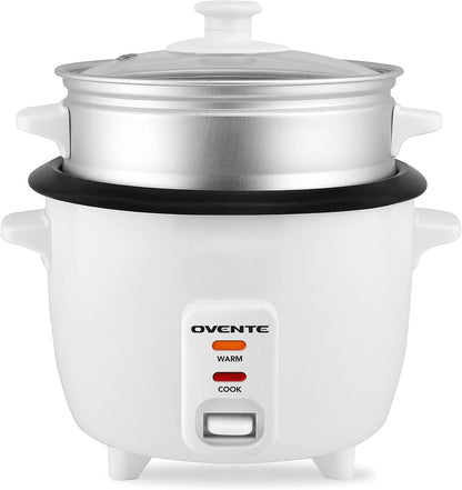 5-Cup Electric Rice Cooker and Food Steamer, White RCS01W | 400W, Nonstick Removable Pot, Keep Warm Function, Steaming Basket, Measuring Cup and Spatula Included8
