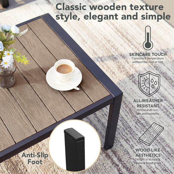 Patio Furniture Set 9 Seats and Coffee Table, 7 Pieces Patio Conversation Set with Thick Cushion, Ottomans, Deluxe Aluminum Modern outside Sectional for Porch, Balcony, Deck, Yard, Dark Gray5
