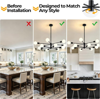 12-Light Height Adjustable Sputnik Chandelier5