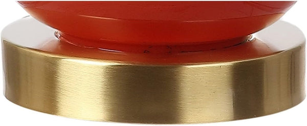 Anya Gourd Glass Table Lamp 20.5", Sunset Orange7